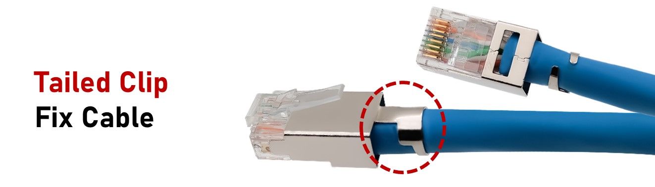 Złącze RJ45 Cat6A z klipsem ogonowym